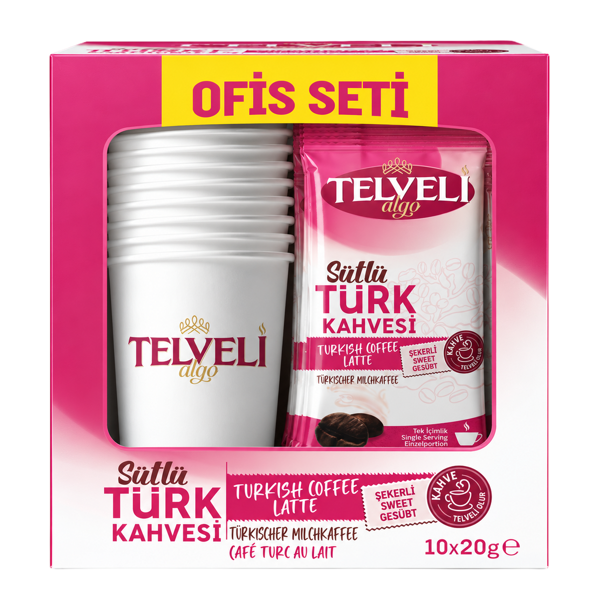 Sütlü Hazır Türk Kahvesi - Şekerli - 10'lu