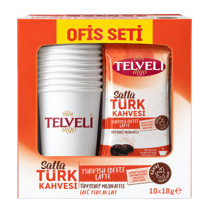 Sütlü Hazır Türk Kahvesi – Şekersiz – Toptan Ofis Seti